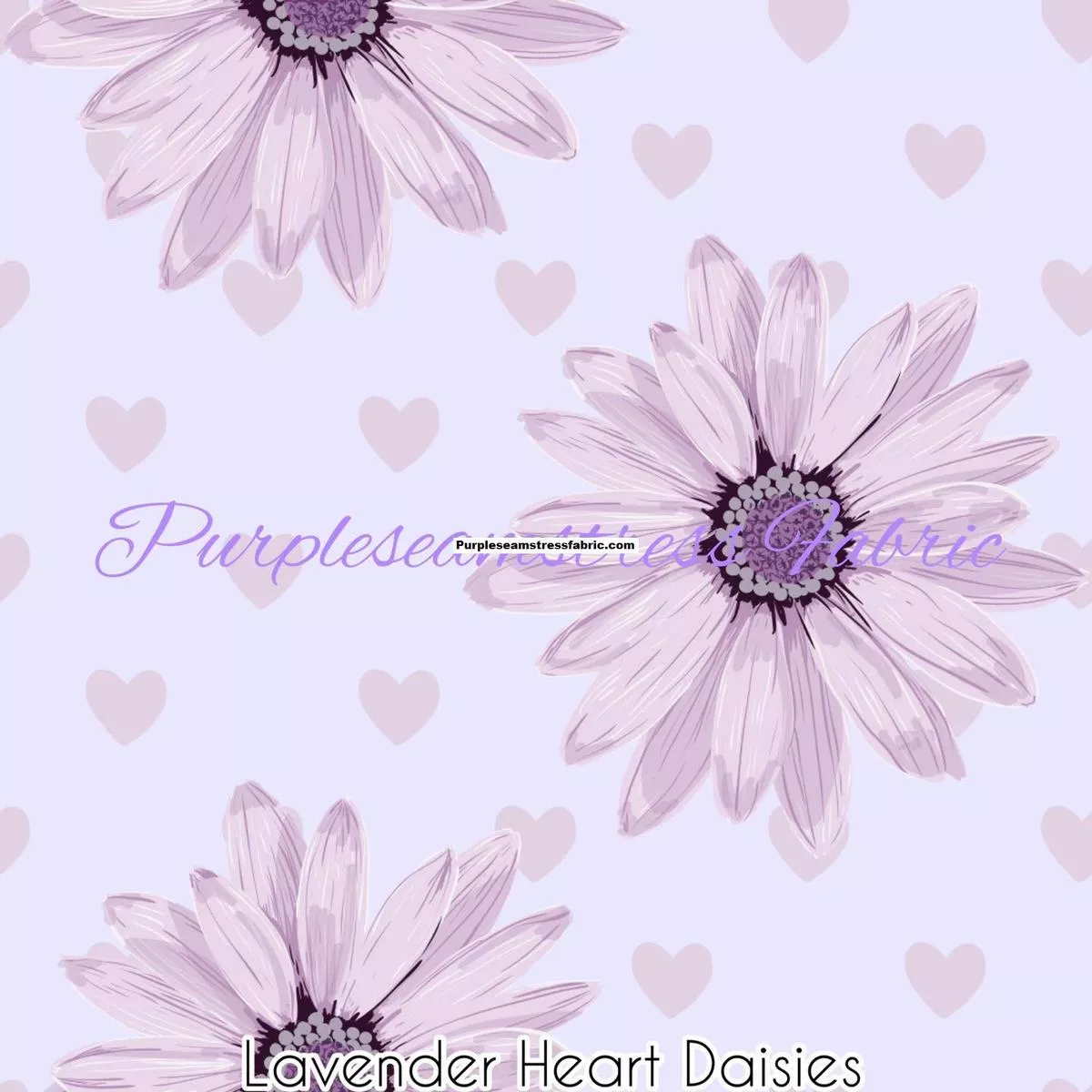 Lavender Heart DaisiesFabric