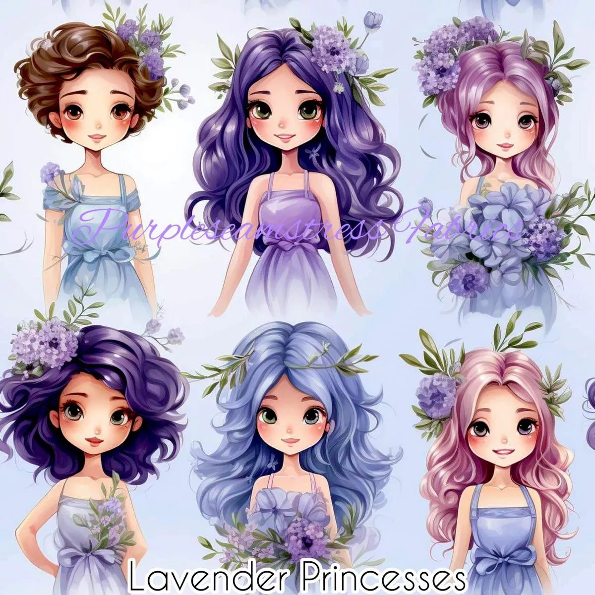 Lavender PrincessesFabric