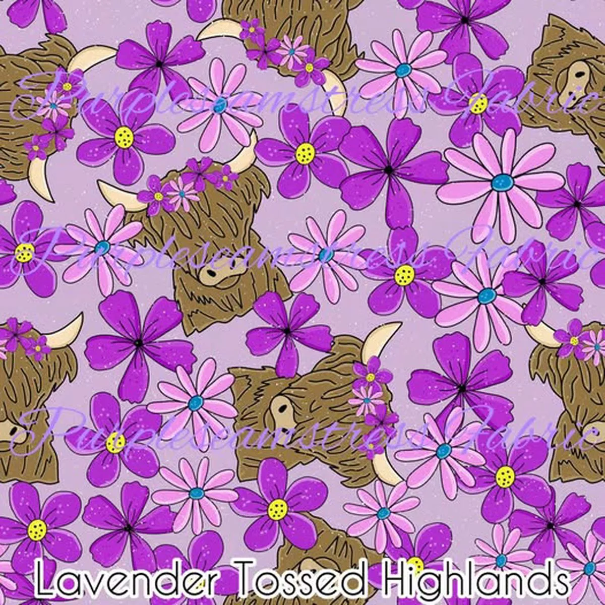 Lavender Tossed HighlandsFabric