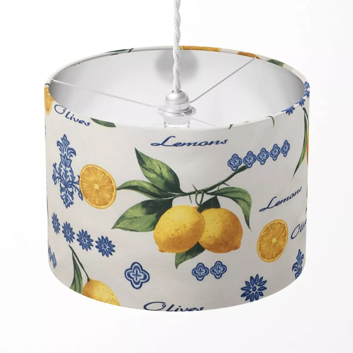 Lemon Lampshade, Yellow Green Leaf Fruit Kitchen Olive Lampshade