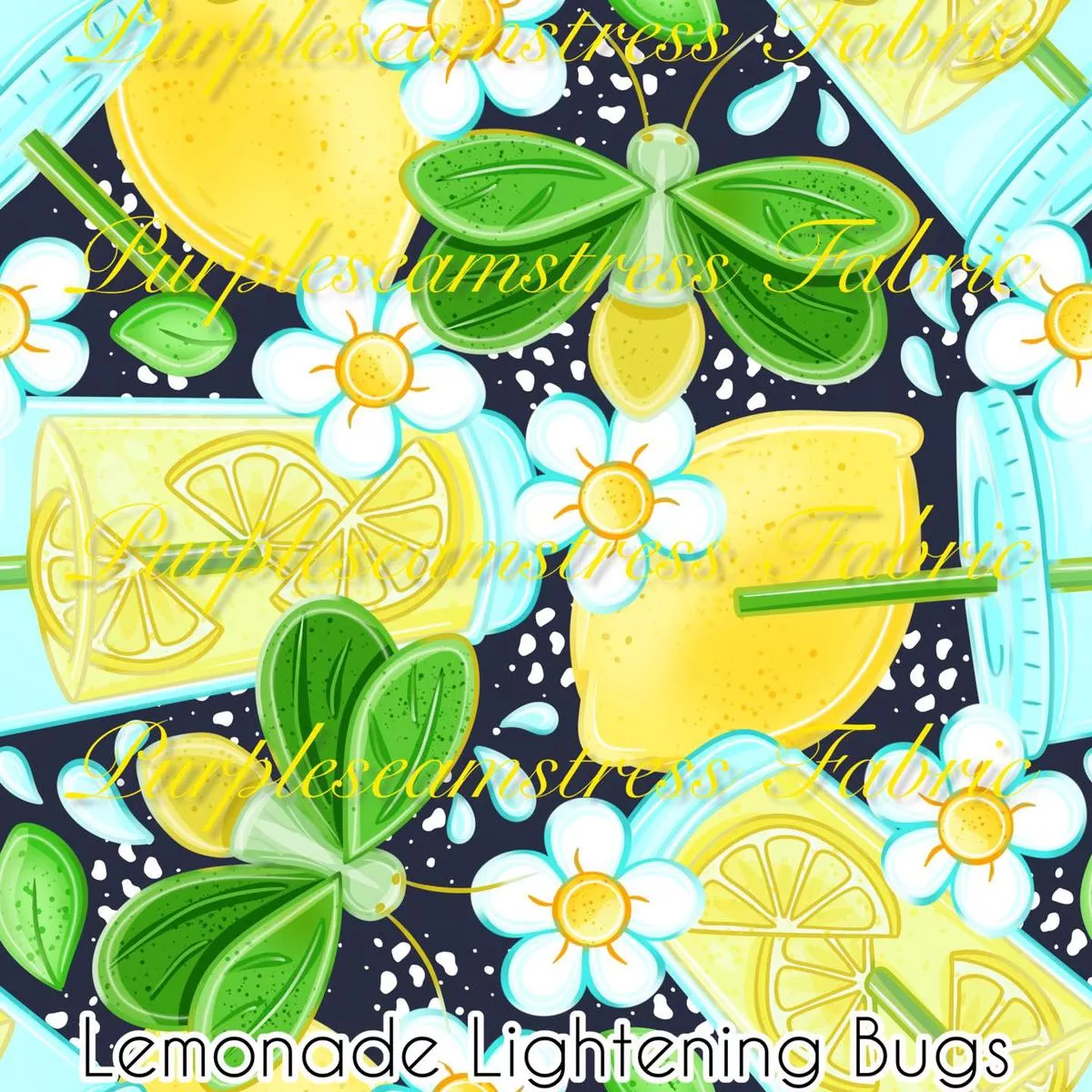 Lemonade Lightening BugsFabric