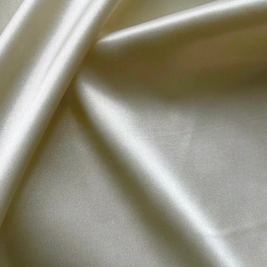 Light-Weight Candlelight Ivory Stretch Polyester Satin
