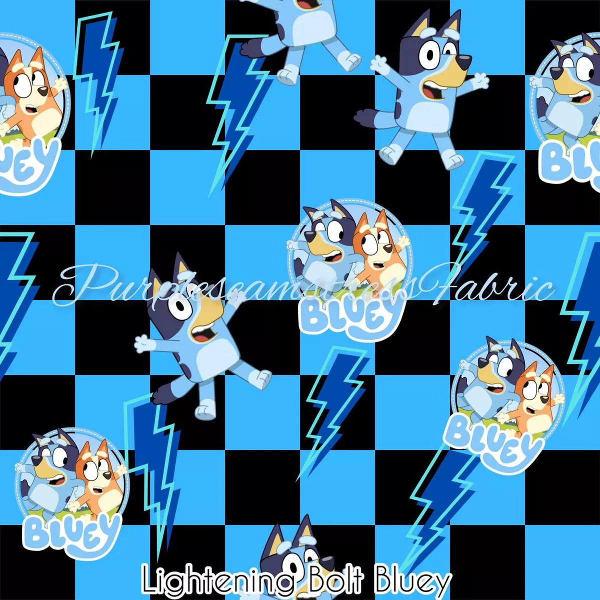 Lightening Bolt BlueyFabric