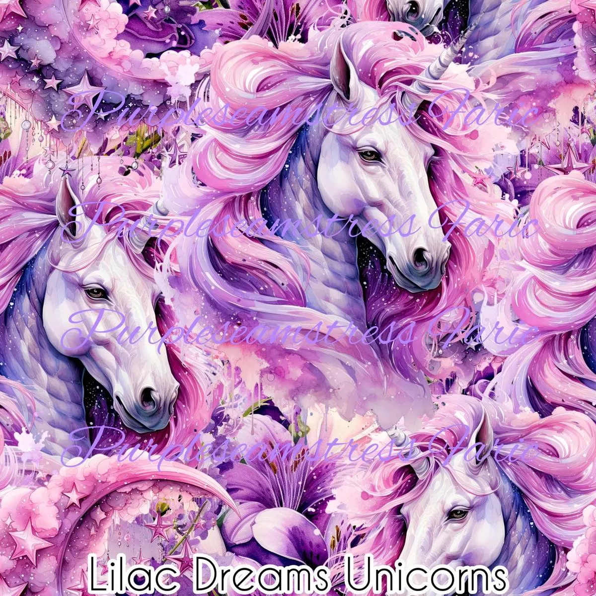 Lilac Dreams UnicornsFabric
