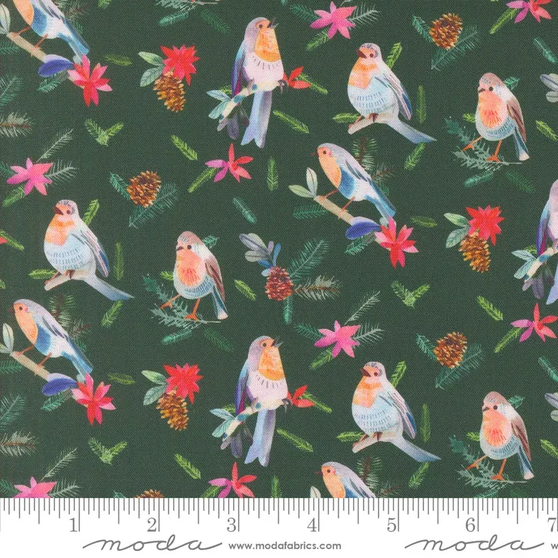 Love & Cheer – Robins With Pinecones Evergreen