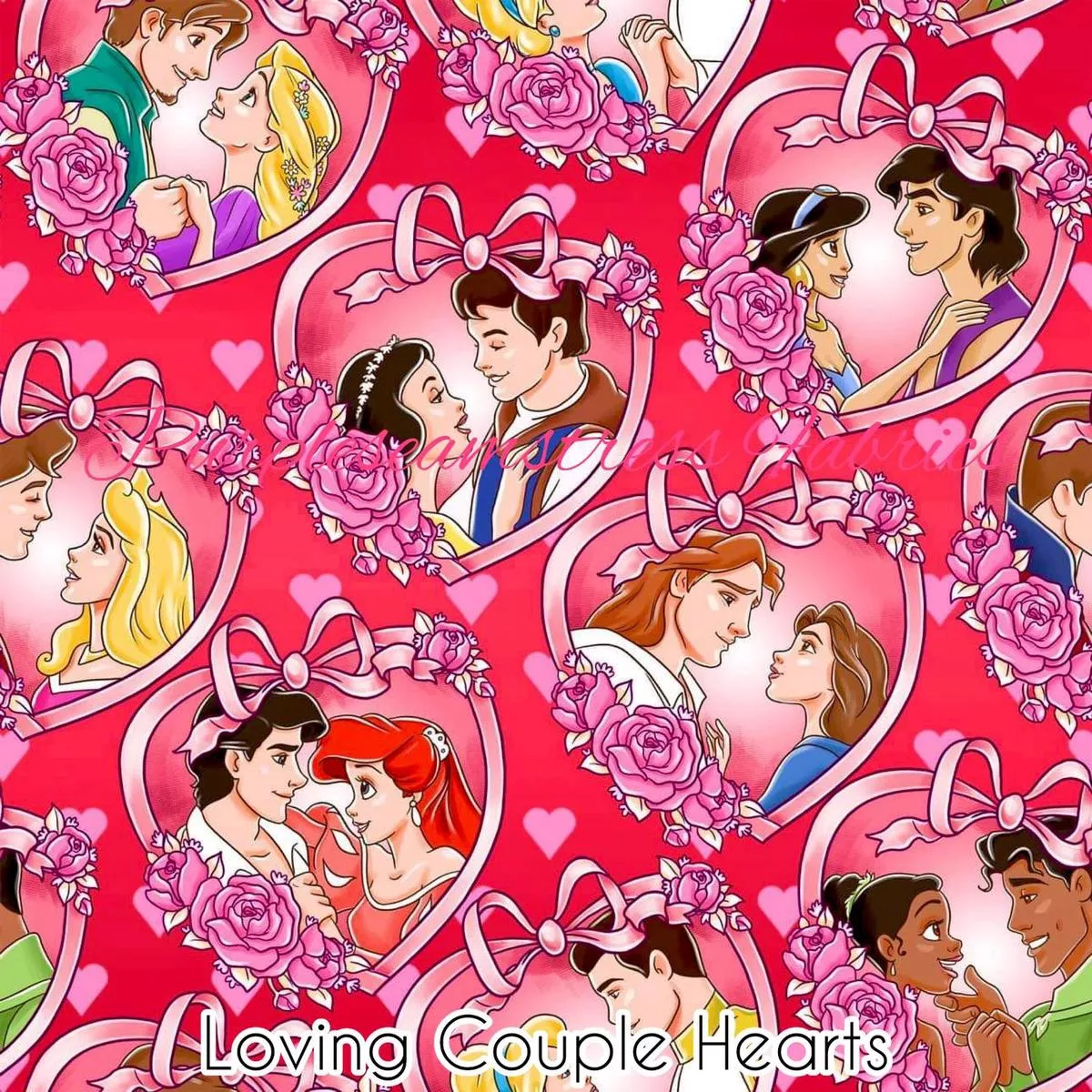 Loving Couple HeartsFabric