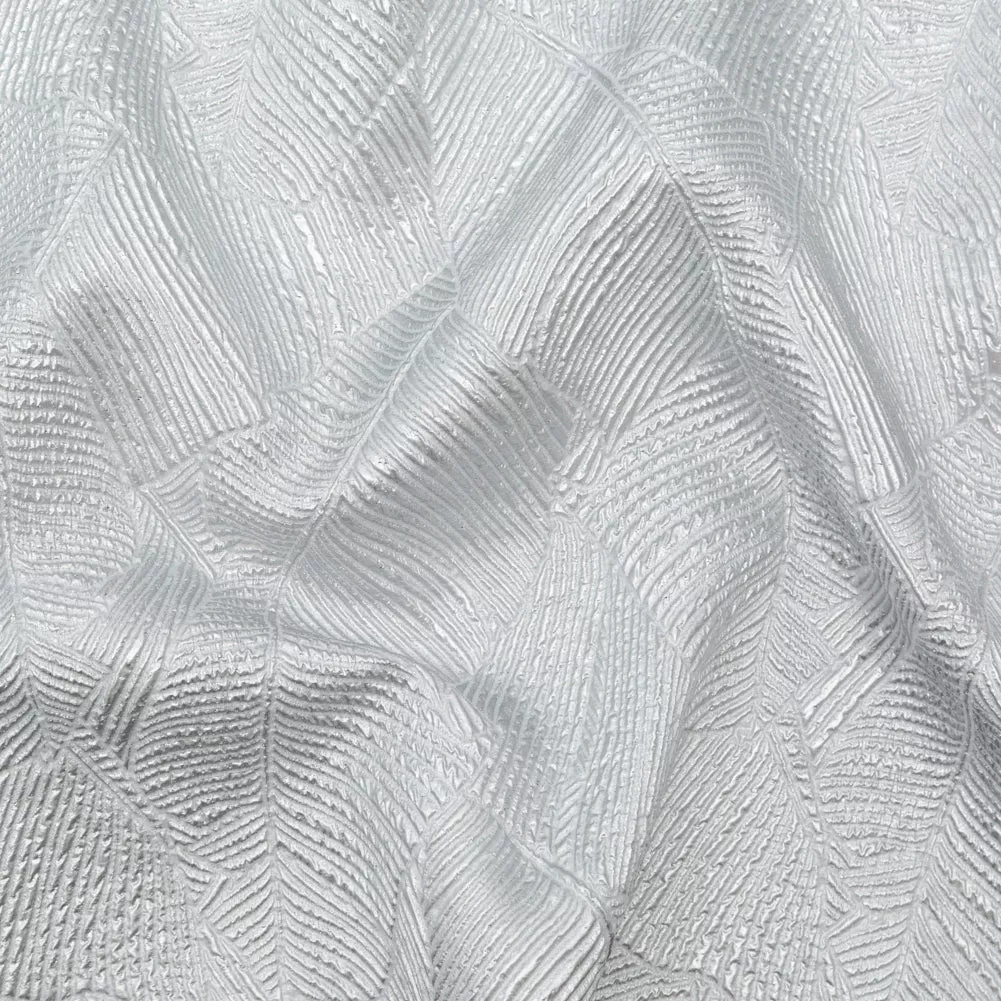Luminous Silver Double-Layer Organza Brocade