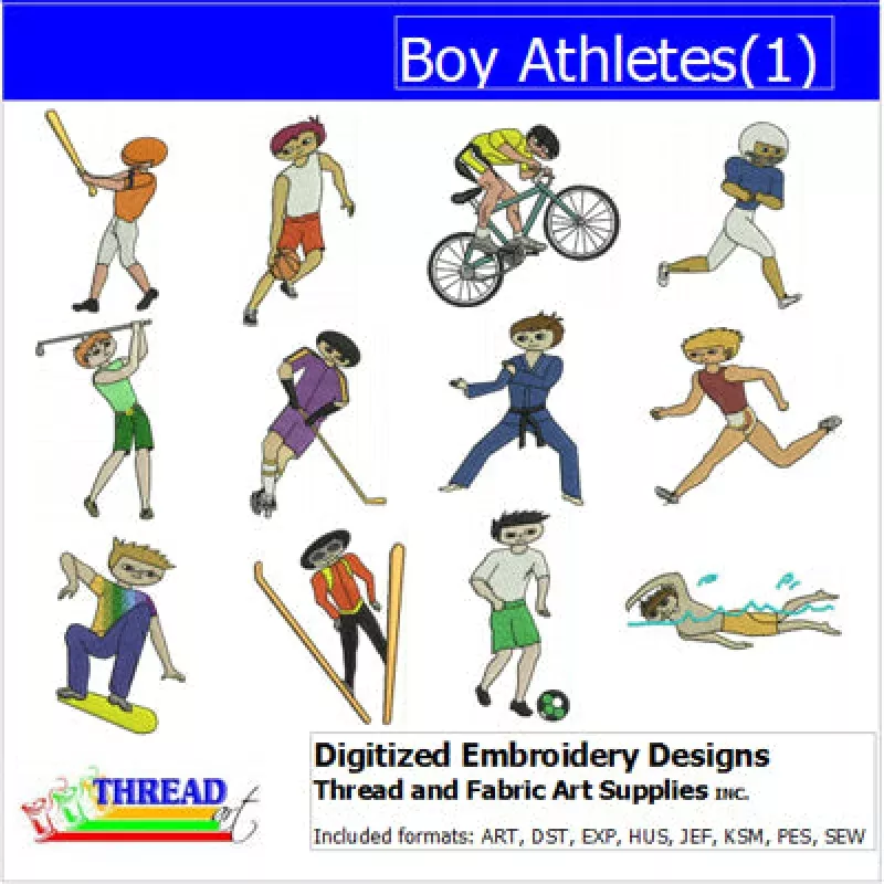 Machine Embroidery Designs – Boy Athletes(1)