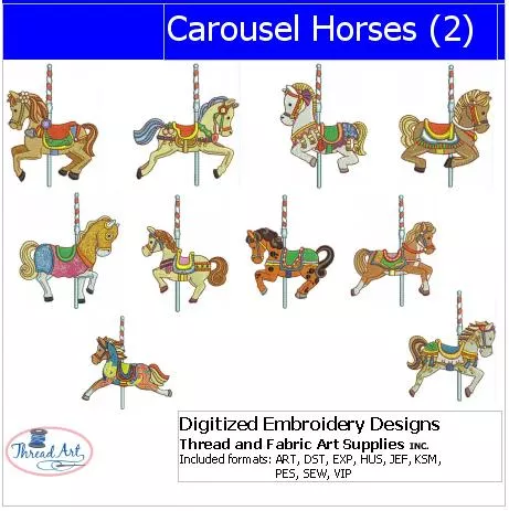 Machine Embroidery Designs – Carousel Horses(2)