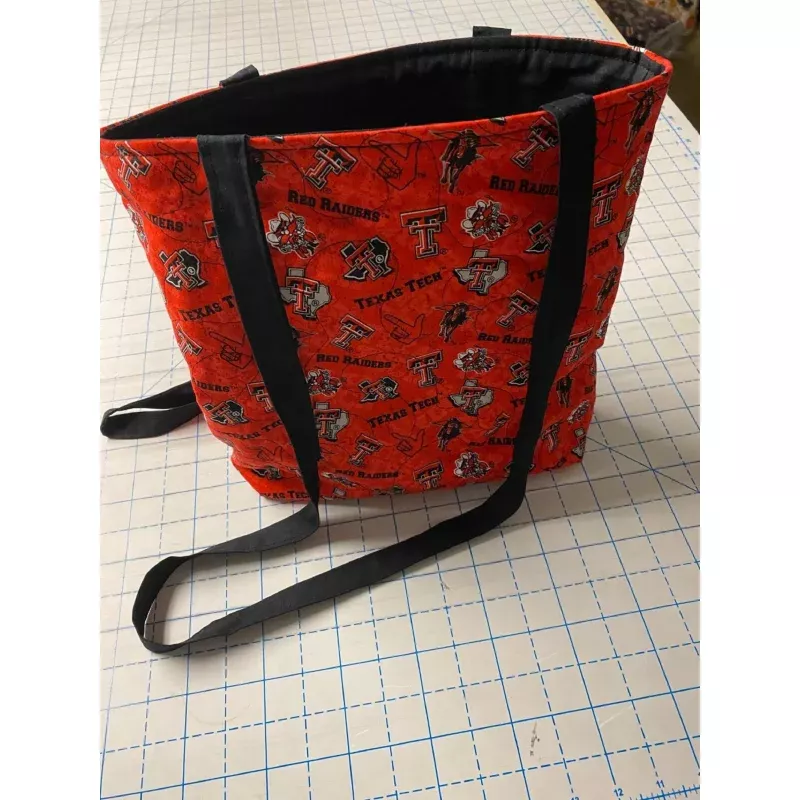 Machine-Quilted Tote Bag-Texas Tech Red Raiders