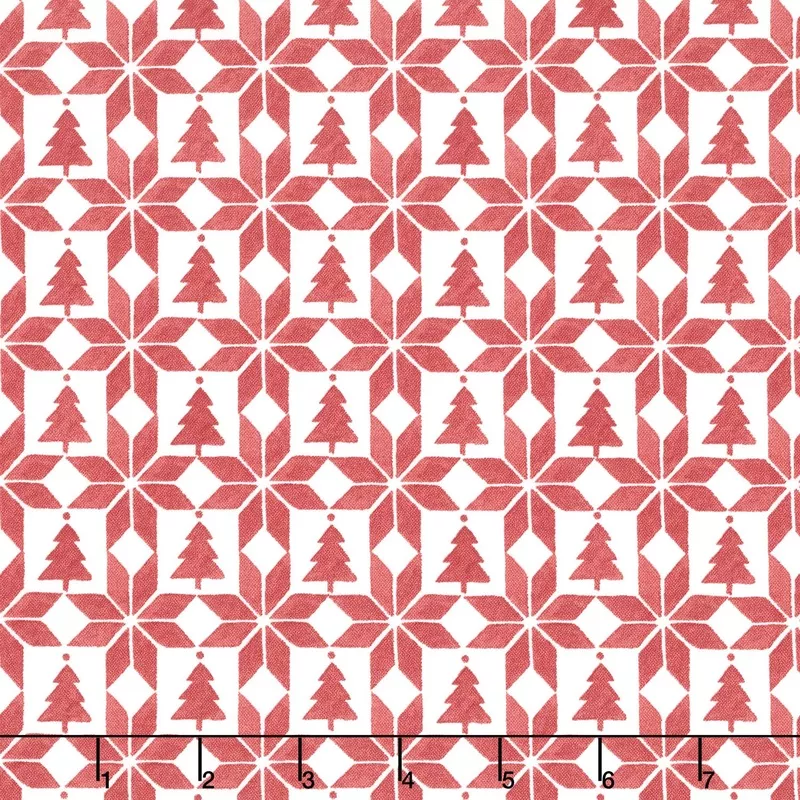 Magical Winterland – Patchwork Barn Red Yardage