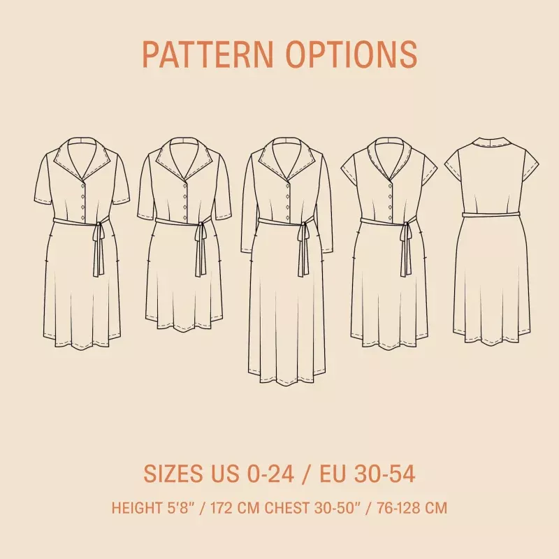 Marianne Dress Sewing Pattern|PDF&Printed