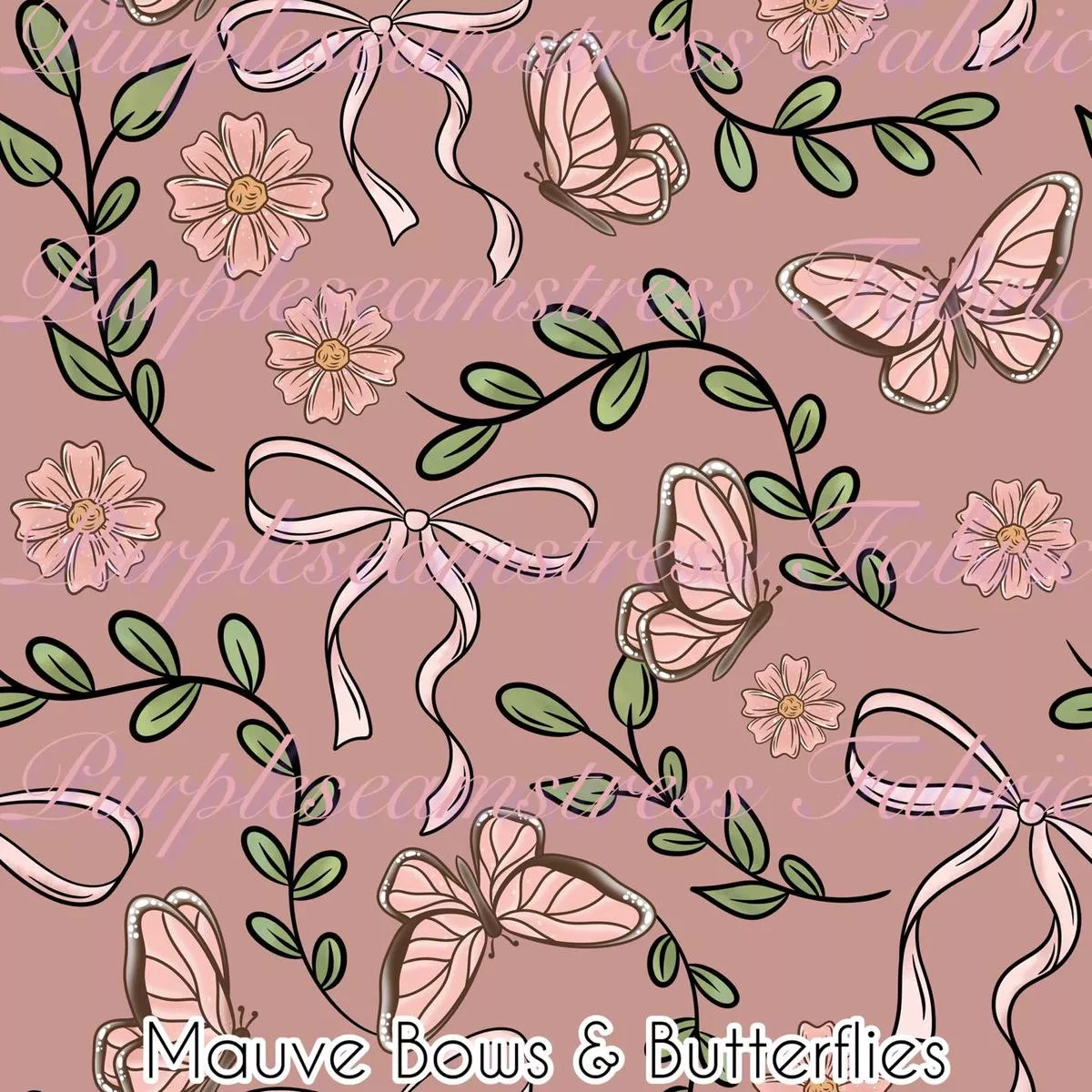 Mauve Bows & ButterfliesFa…
