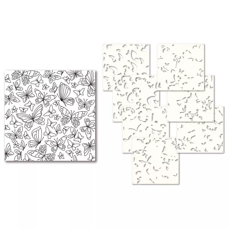 Memory Box Butterfly Kaleidoscope Stencil and Stamp Bundle