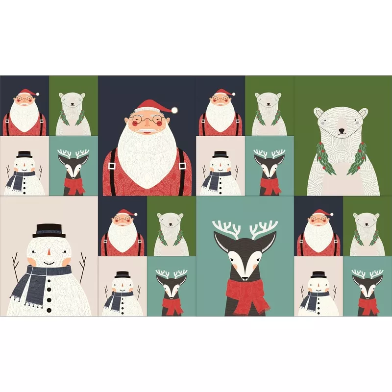 Merrymaking Panel Multi 48341 12M Moda Metallic#1 Quilt Panel