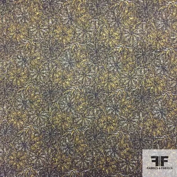 Metallic Floral Brocade – Brown/Rust/Silver