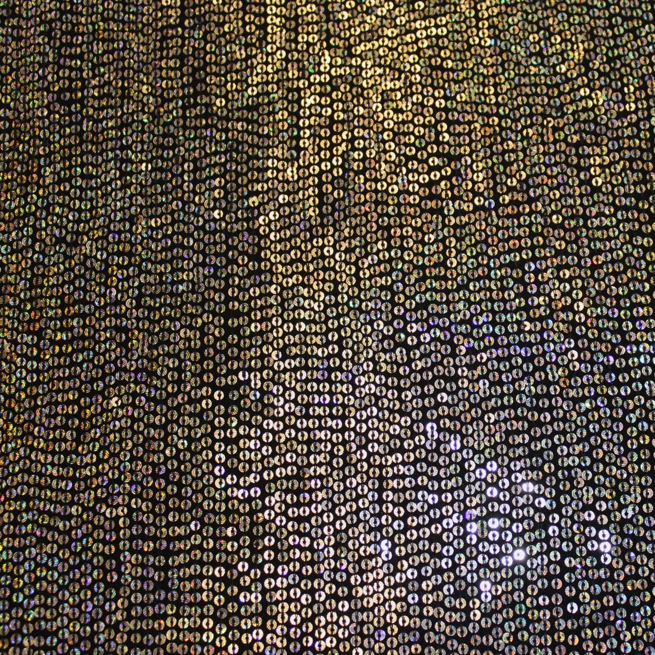 Metallic Sequins on Black Chiffon