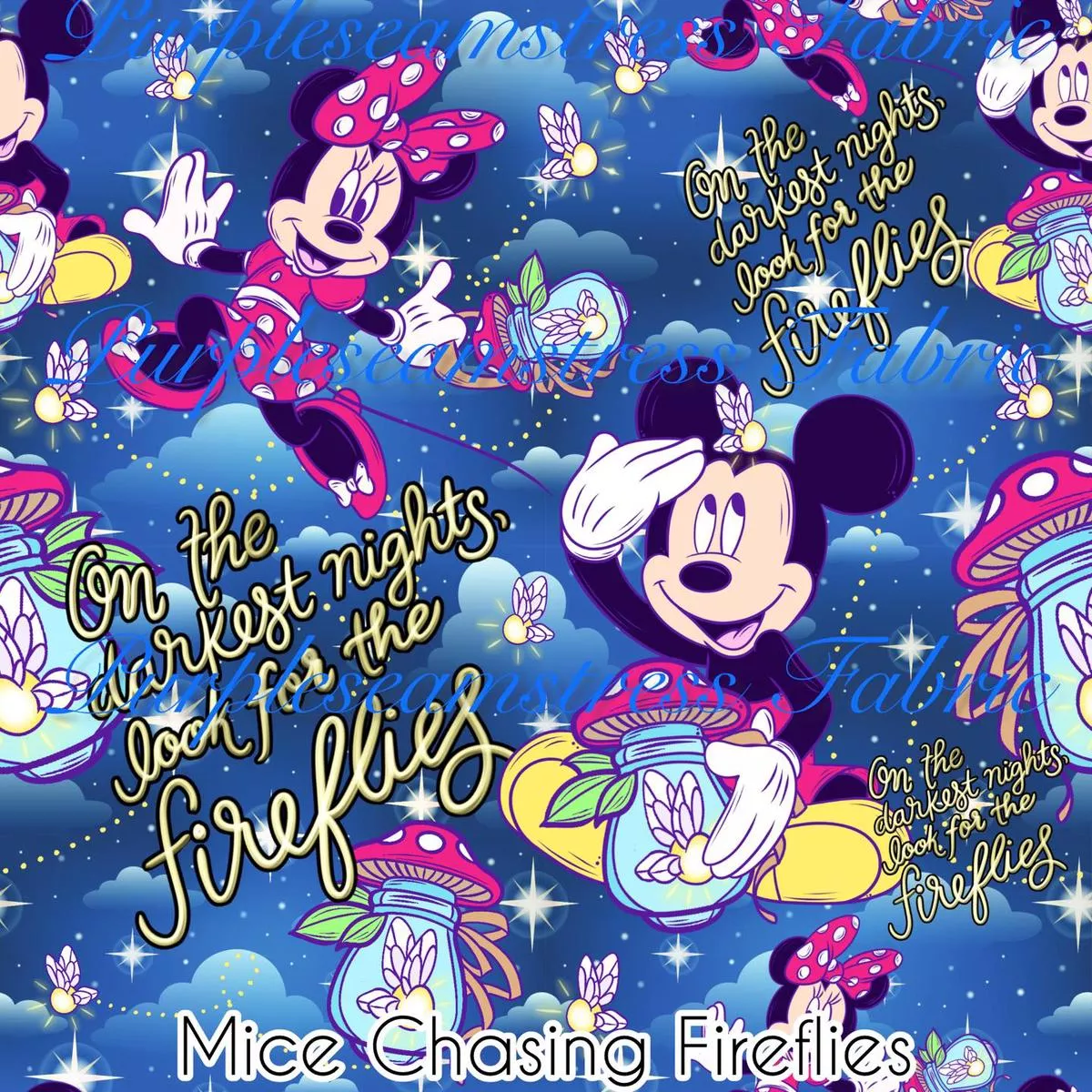 Mice Chasing FirefliesFabric