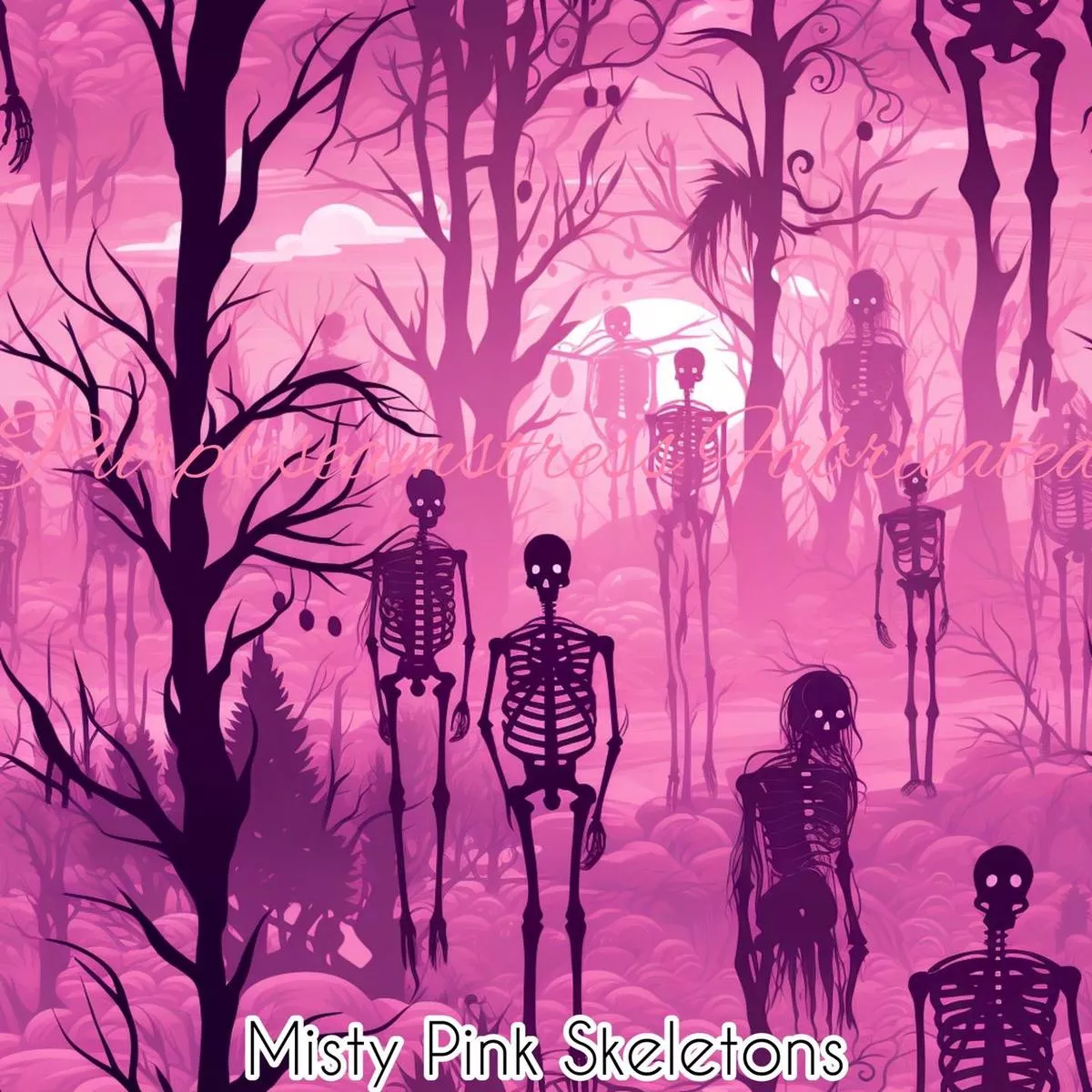 Misty Pink SkeletonsFabric