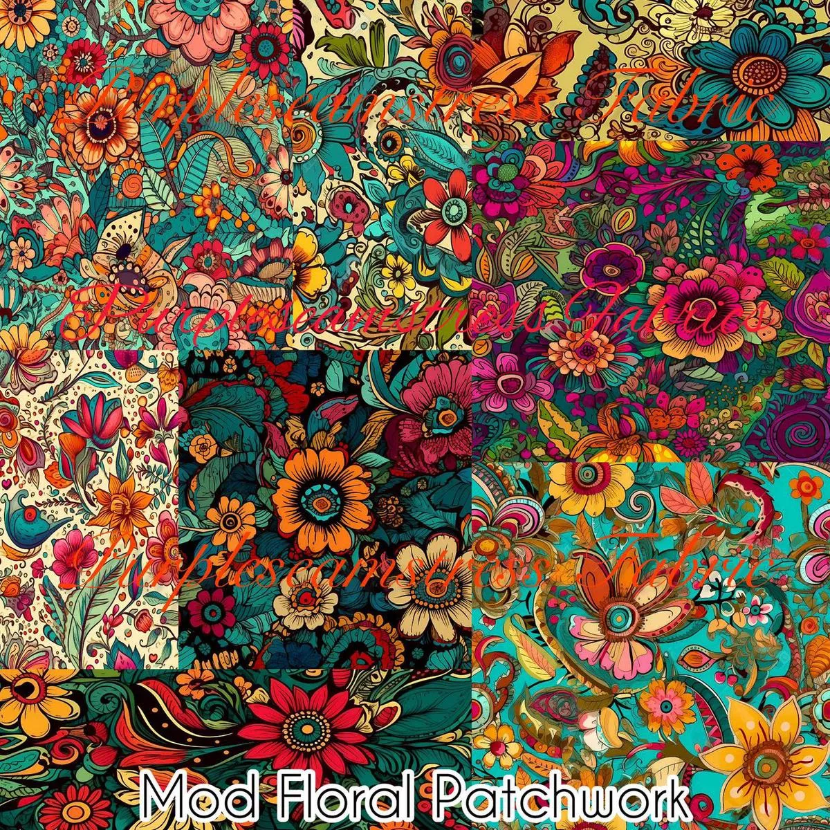 Mod Floral PatchworkFabric