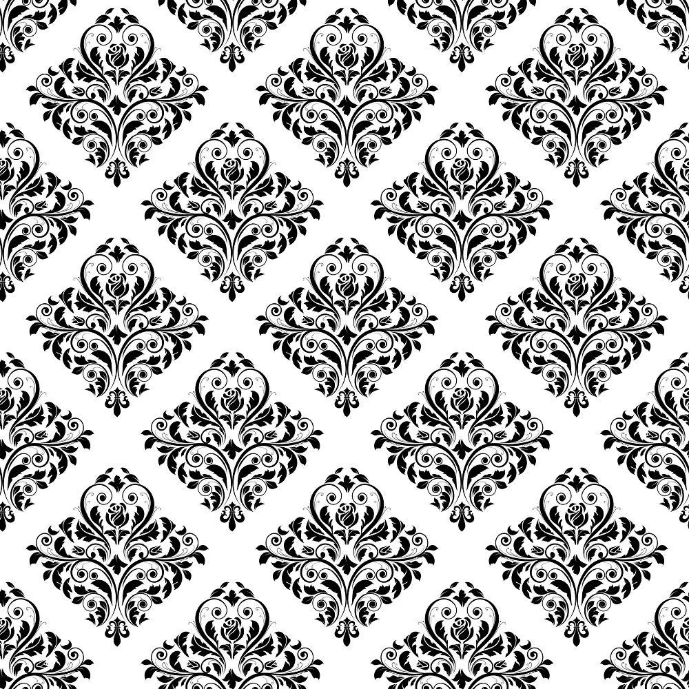Monochrome Damask Fabric
