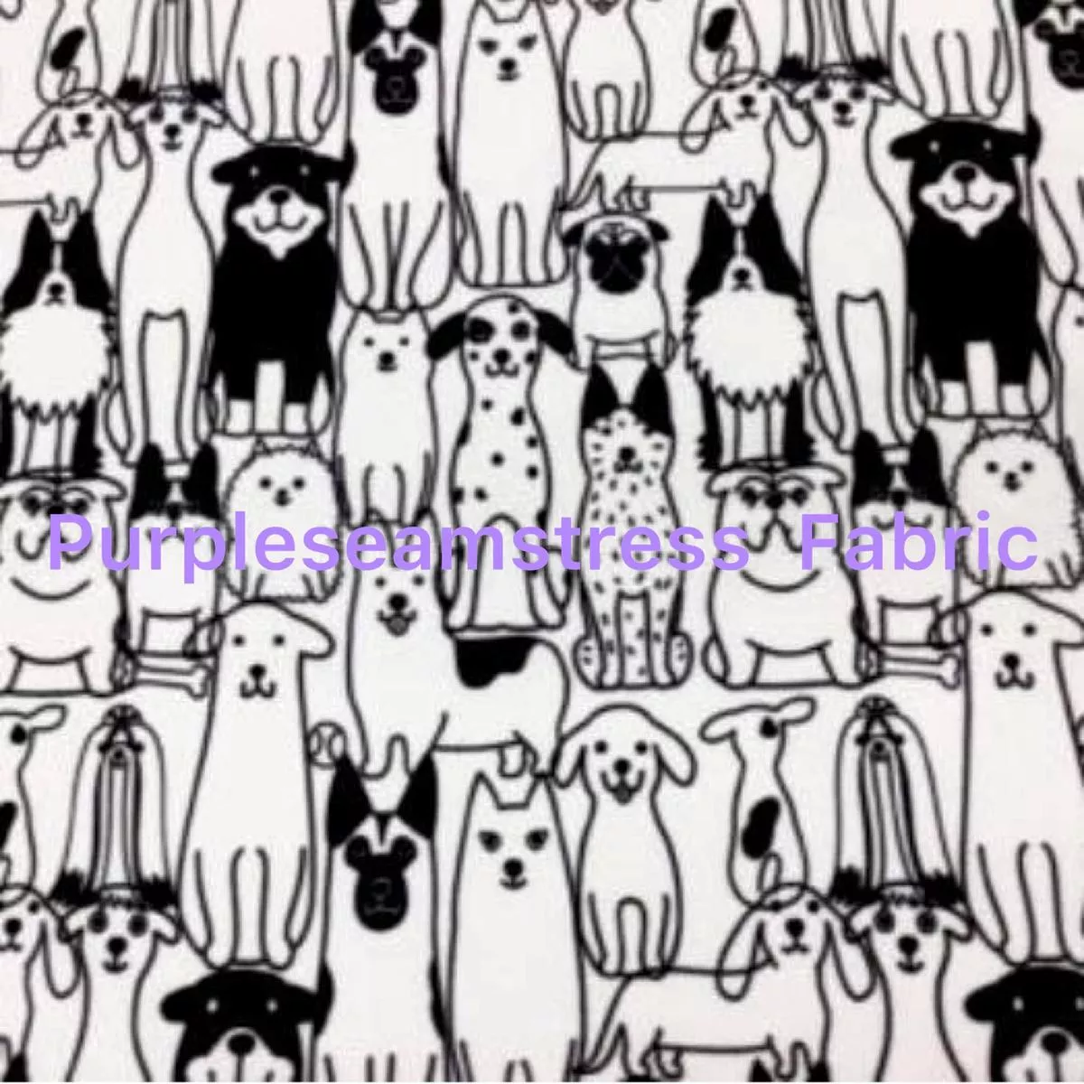 Monochrome DogsFabric