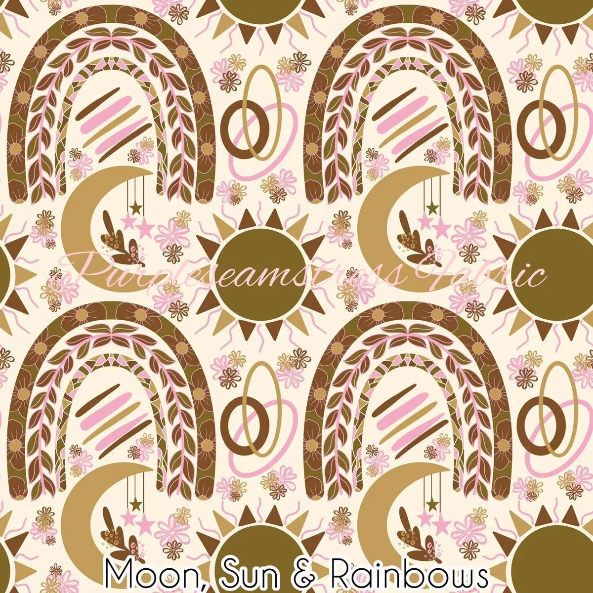 Moon, Sun & RainbowsFabric