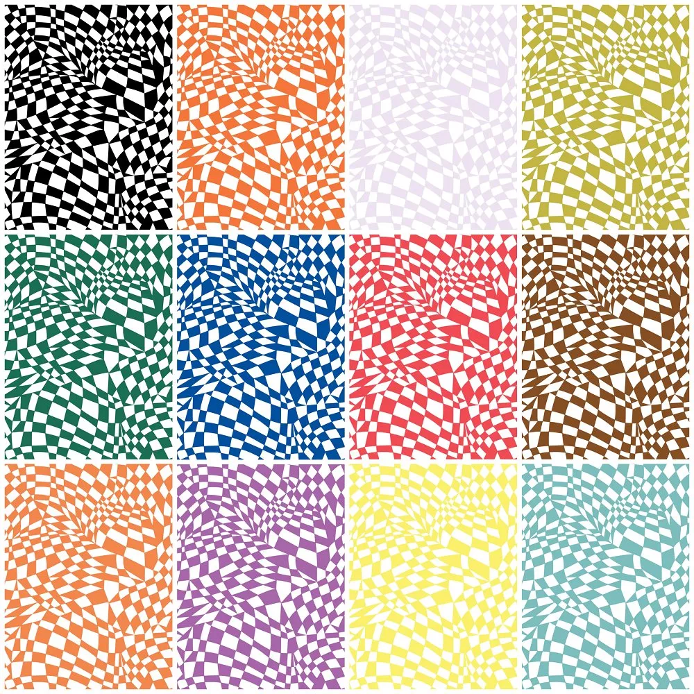 Mosaic Checkered Basics Fat Quarter Bundle – 12 Pieces