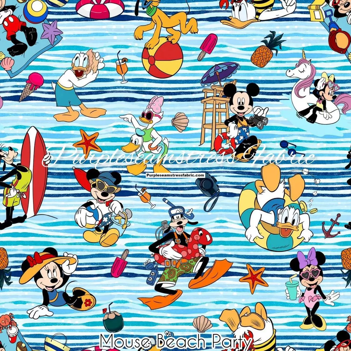 Mouse Beach PartyFabric