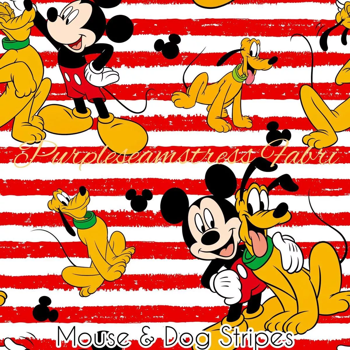 Mouse & Dog StripesFabric