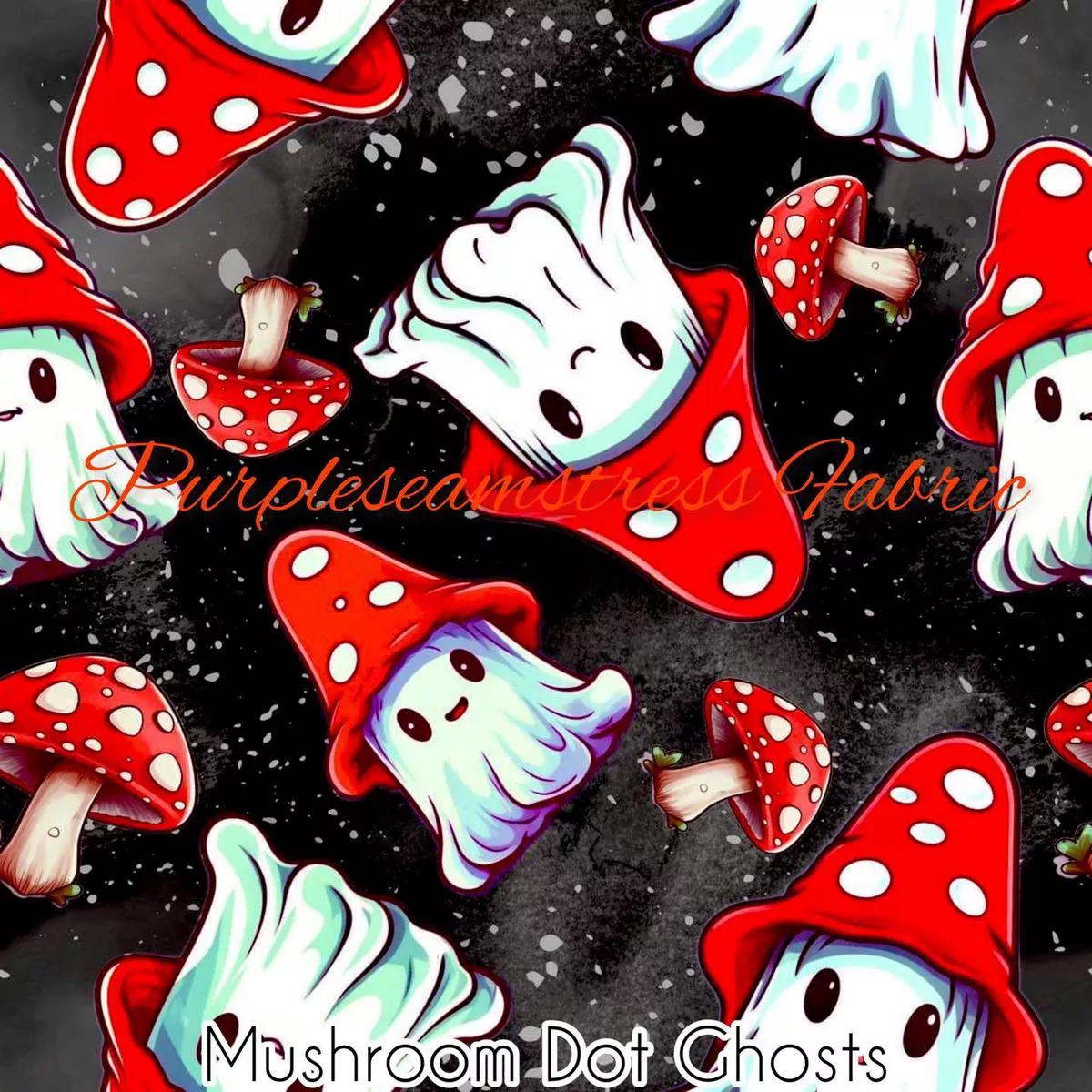 Mushroom Dot GhostsFabric