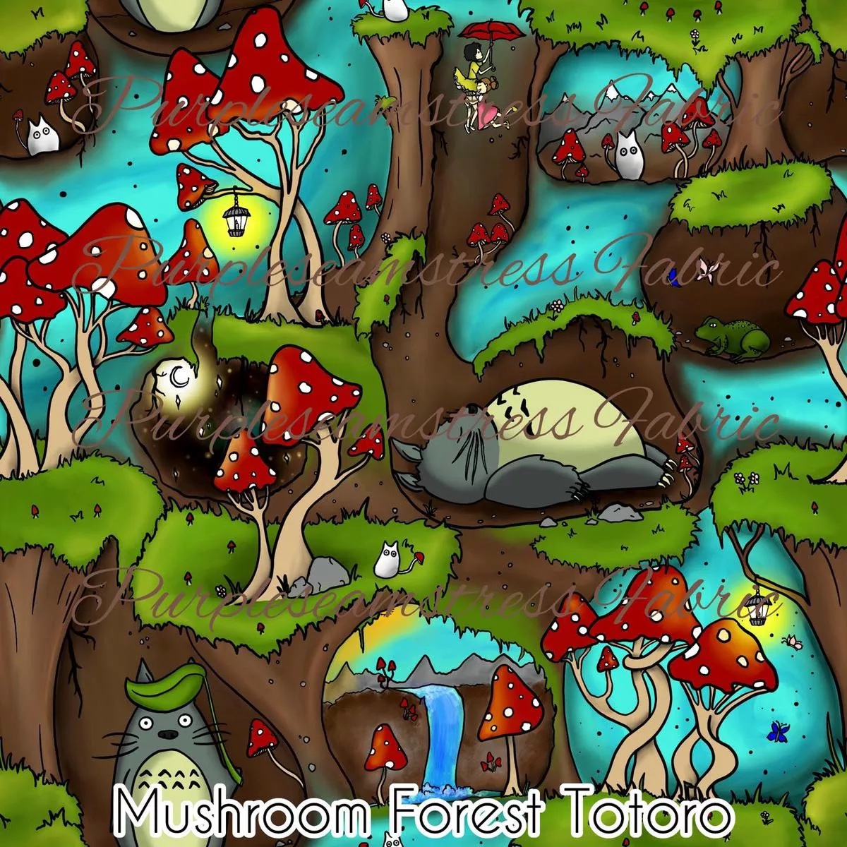 Mushroom Forest TotoroFabric