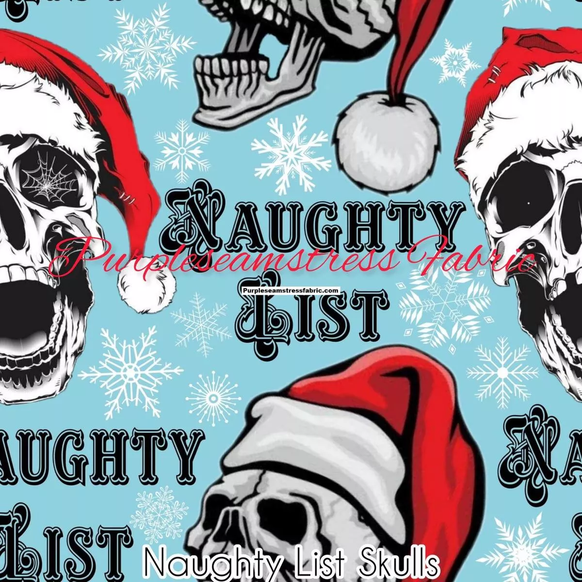 Naughty List SkullsFabric