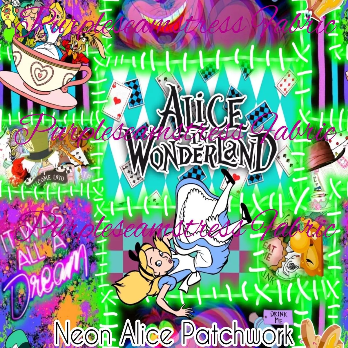 Neon Alice PatchworkFabric