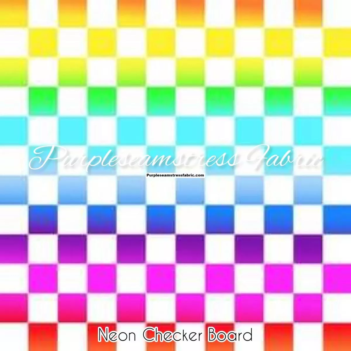 Neon Checker BoardFabric