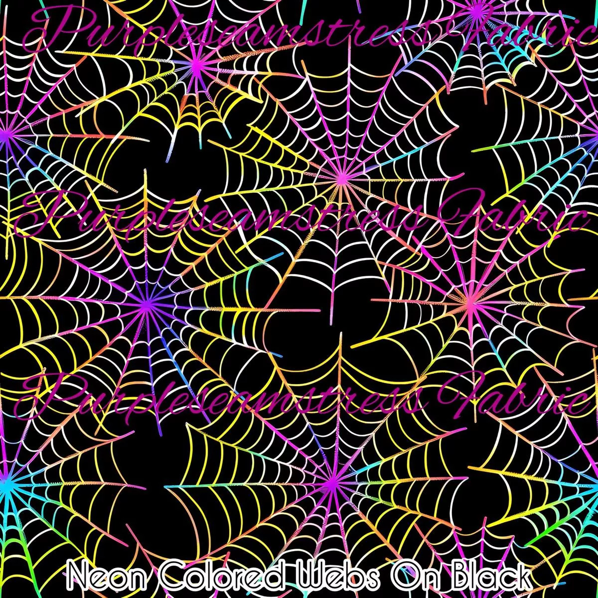 Neon Colored Webs on BlackFabri…