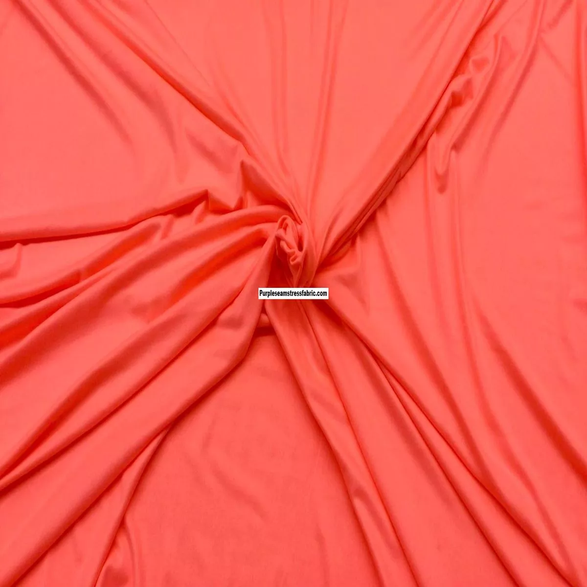 Neon Coral Double Brushed Poly Spandex &…