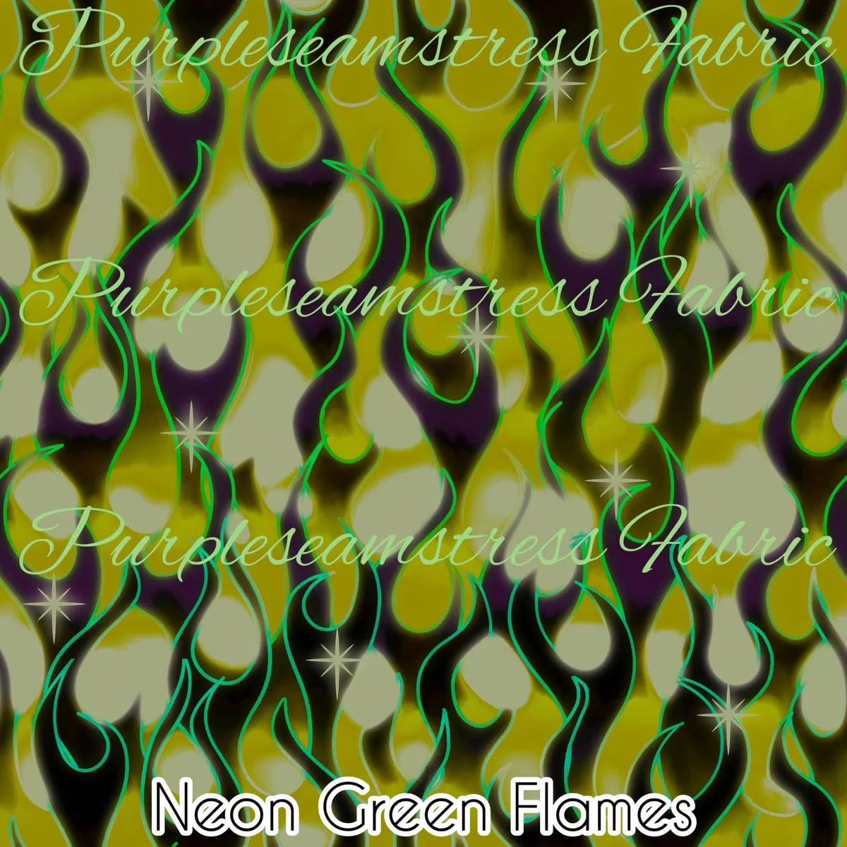 Neon Green FlamesFabric