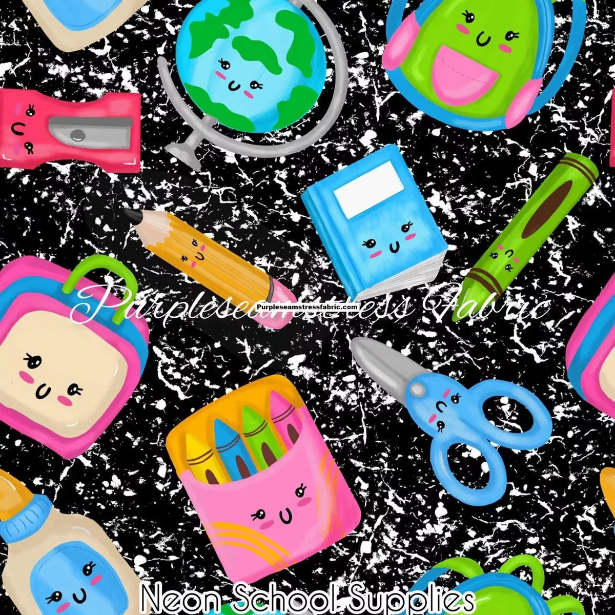 Neon School SuppliesFabric