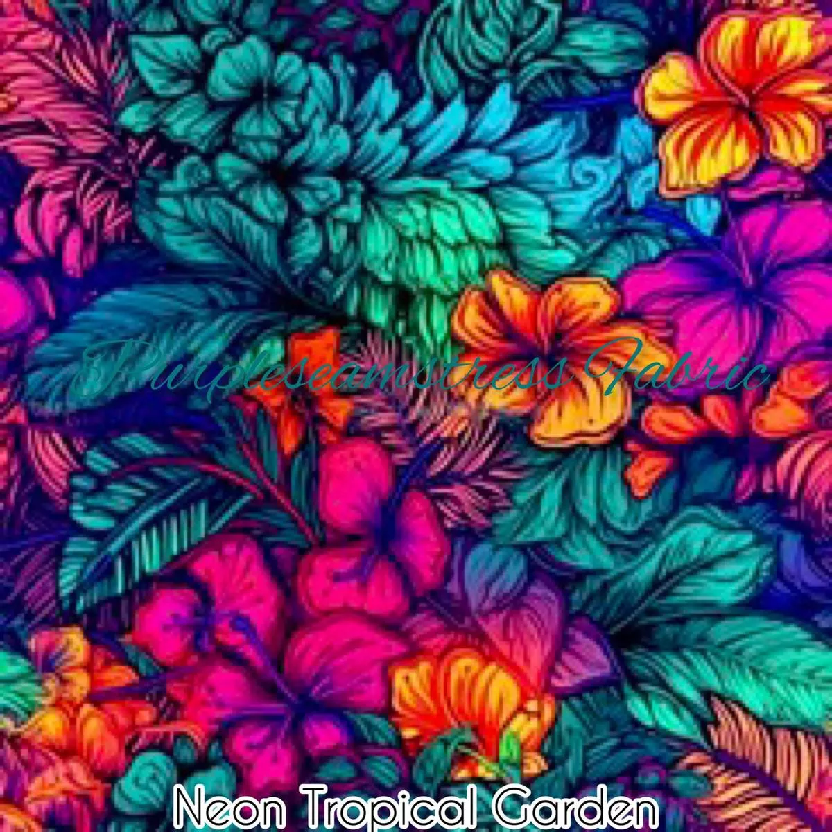 Neon Tropical GardenFabric