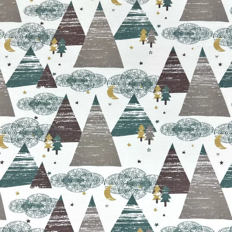 Night Forest Cotton Jersey Fabric