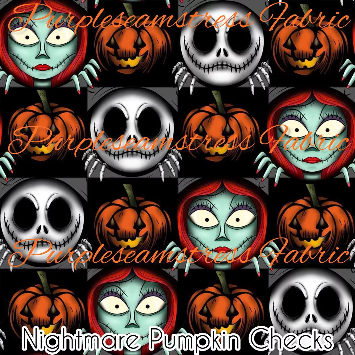 Nightmare Pumpkin ChecksFabric