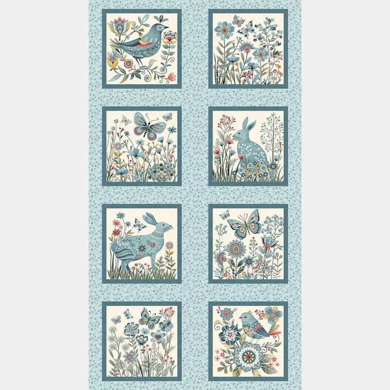 Norwegian Forest – Forest Blocks Pale Blue Panel