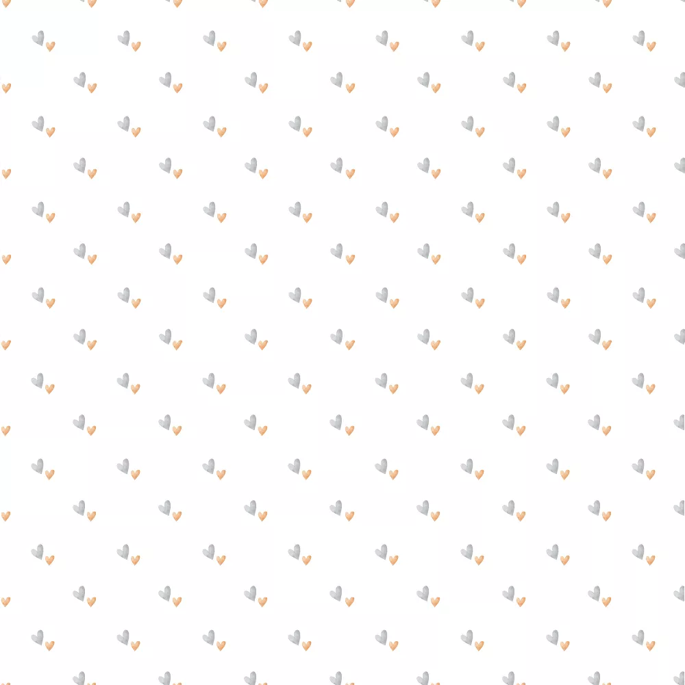 Offset Heart Fabric – White