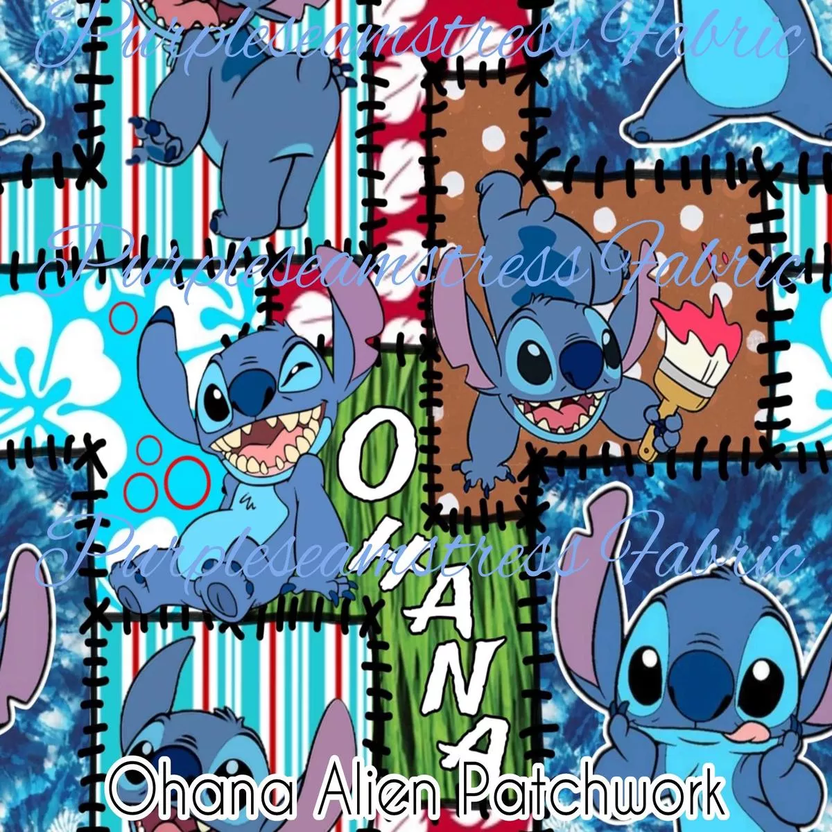 Ohana Alien PatchworkFabric