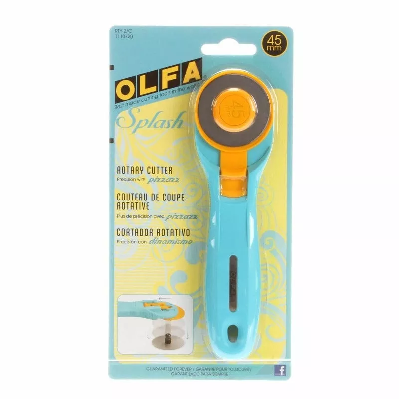 Olfa Splash Rotary Cutter– Size 45mm Aqua