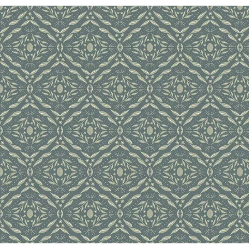 Olive Grove Damask Teal Fabric