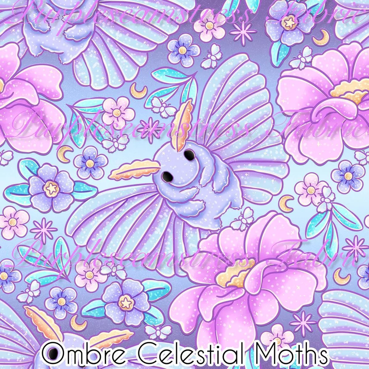 Ombre Celestial MothsFabric