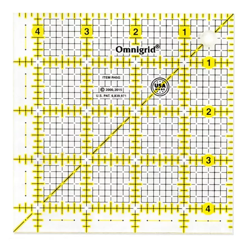 Omnigrid Square Ruler Template – 4.5″ x 4.5″