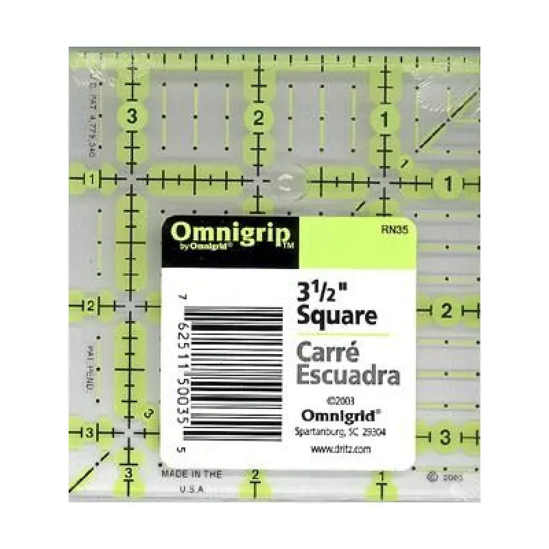 Omnigrip 3.5” Non-Slip Square Ruler